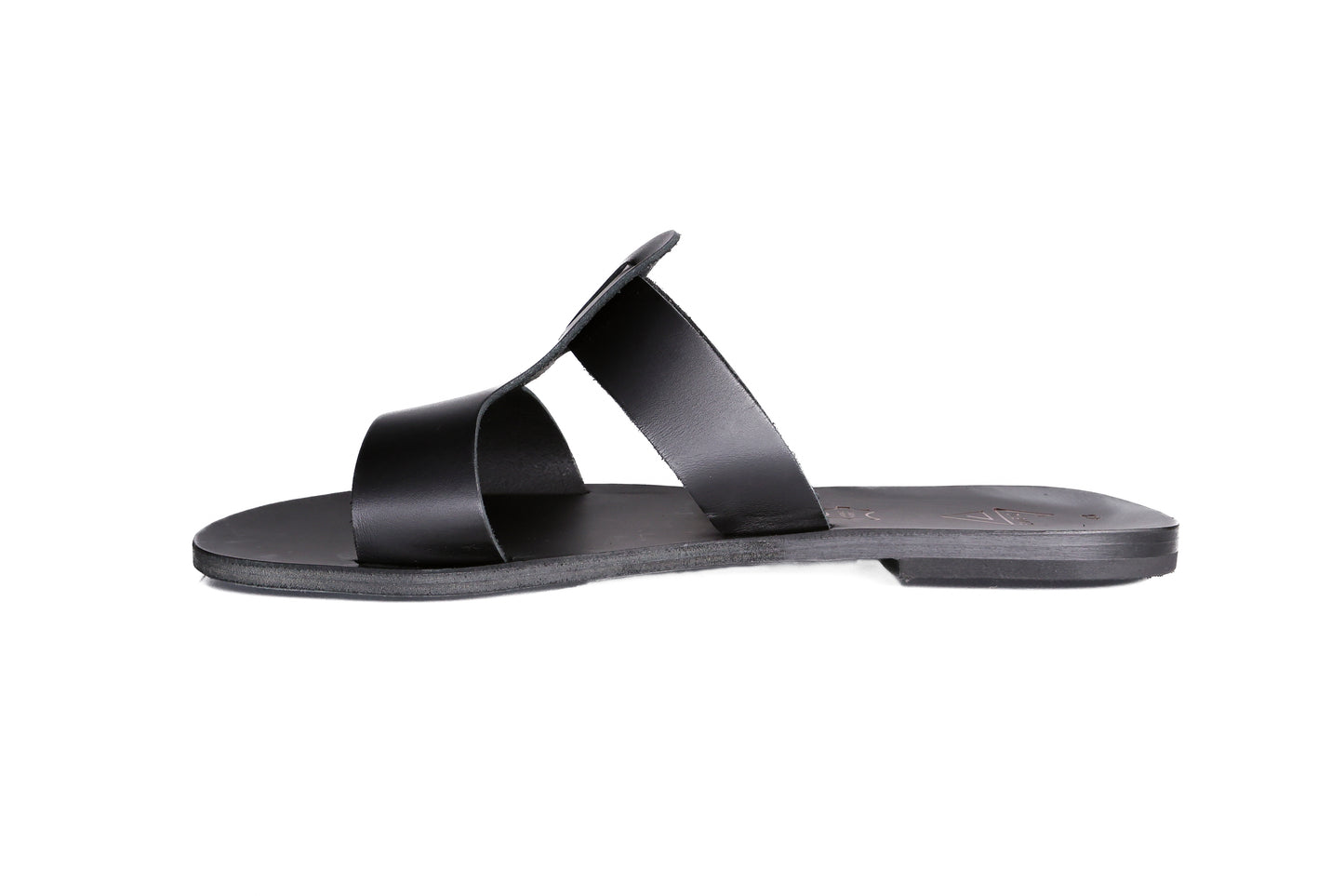 Black sandal on a white background