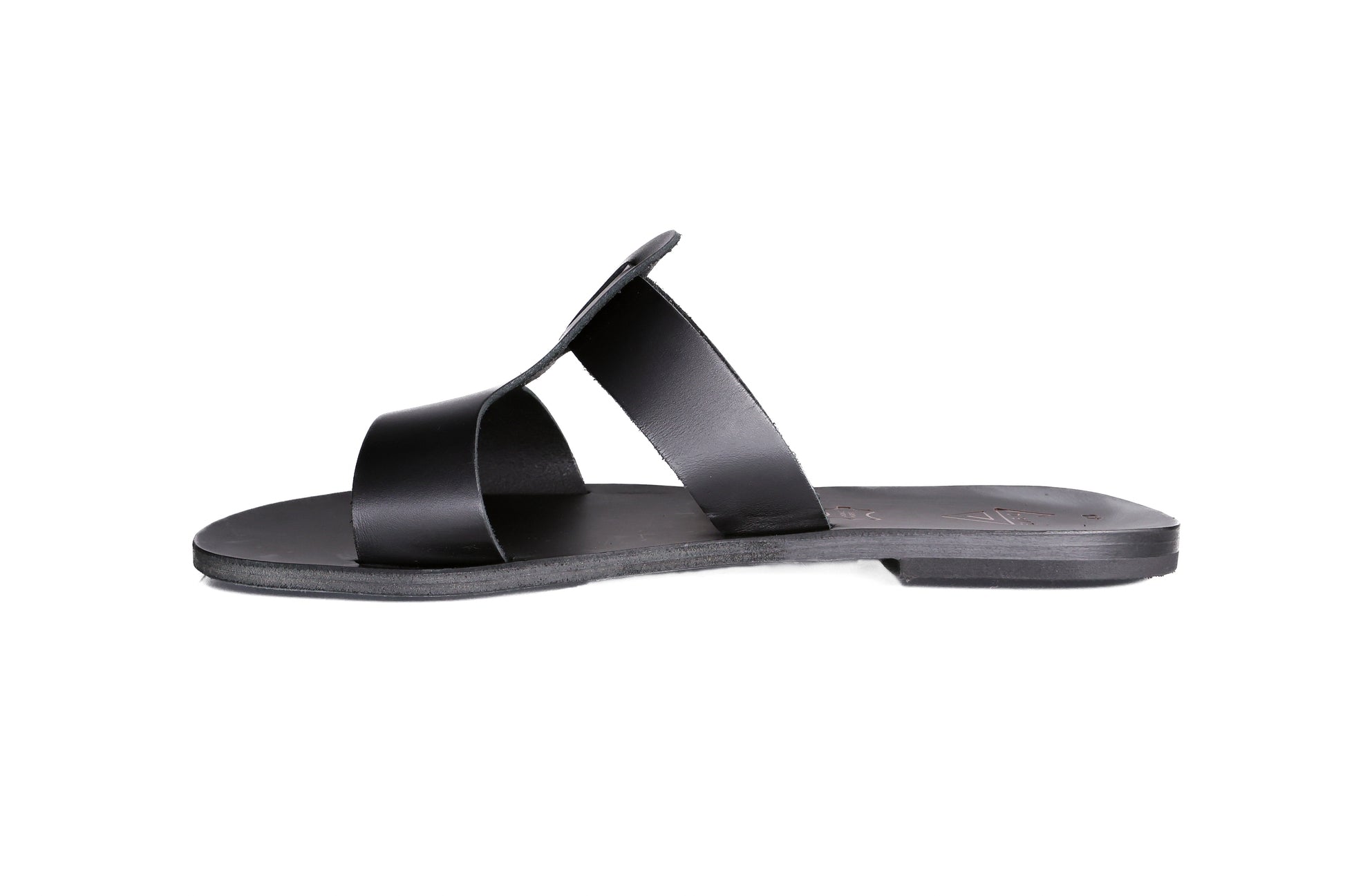 Black sandal on a white background